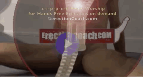 gif image of erection on deman obscured but the shadow and odd penis glimpse show the erection cach's penis erecting