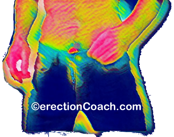 heatmap effect of erect penis in zipped jeans
