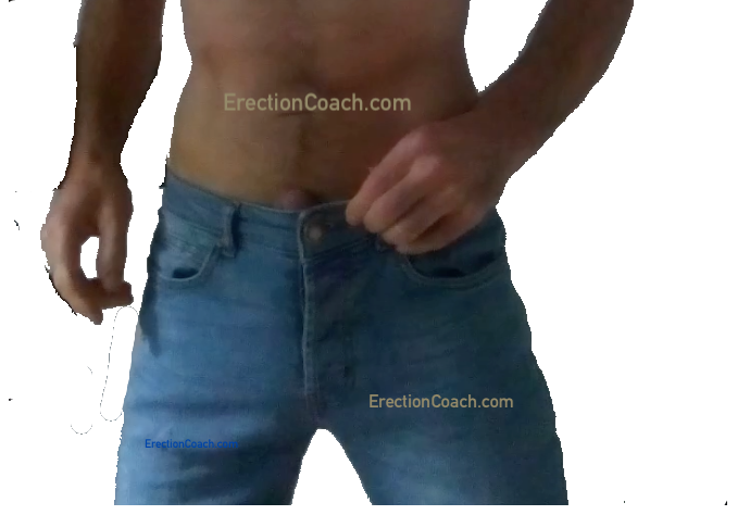 man in jeans with no top on