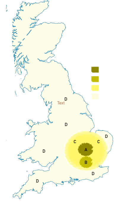 areas on UK map where The Erection Coach can visit you